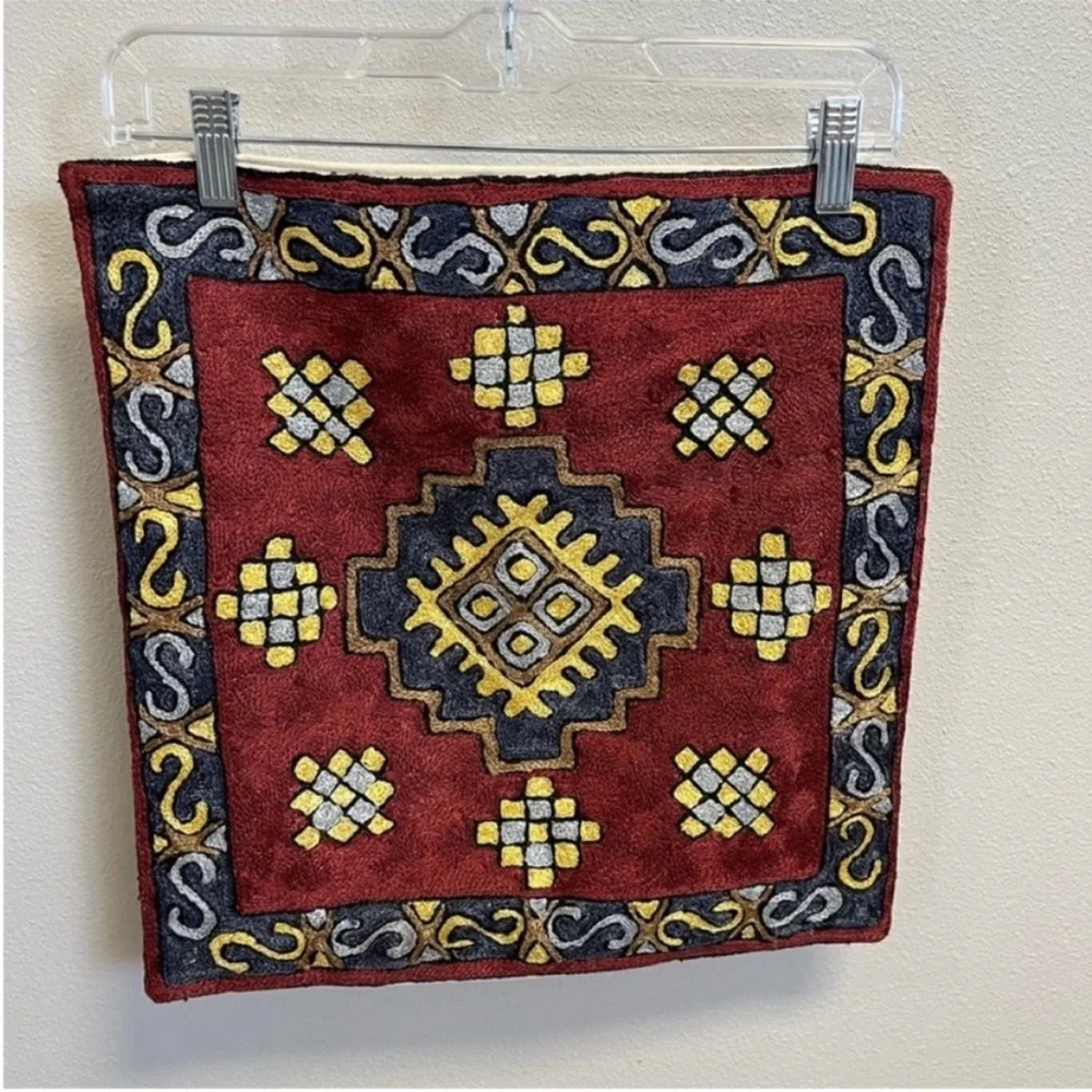 Kashimir Native Aztec Boho Design Pillow cover 16” x 15.5”